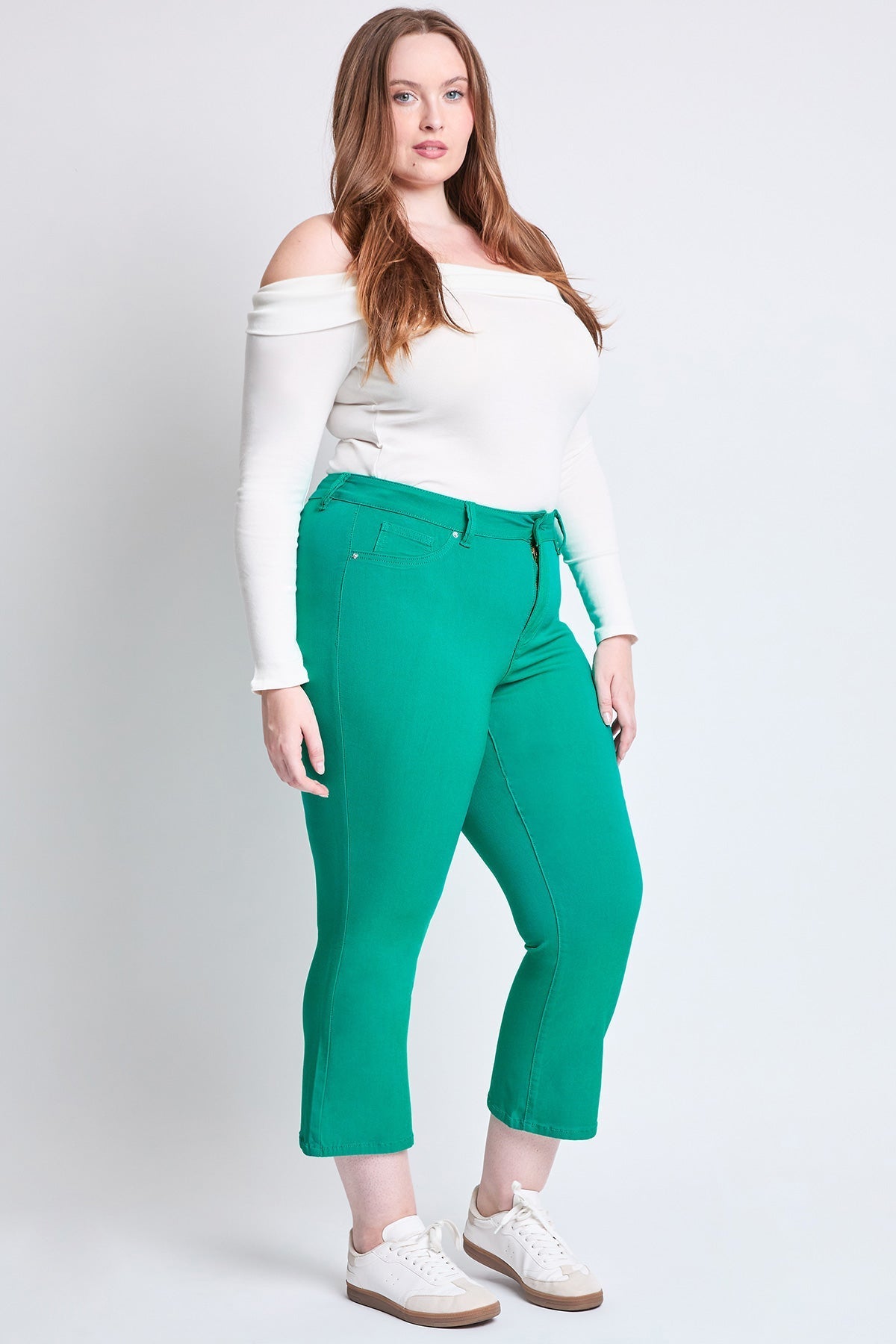Women's Plus Hyperstretch Cropped Kick Flare Pants YMI JEANS